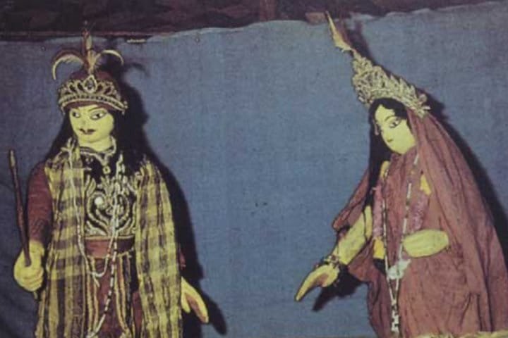 Rod puppets, controlled by rods from below in the West Bengal and Odisha tradition