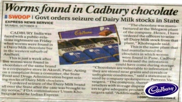 cadbury crisis