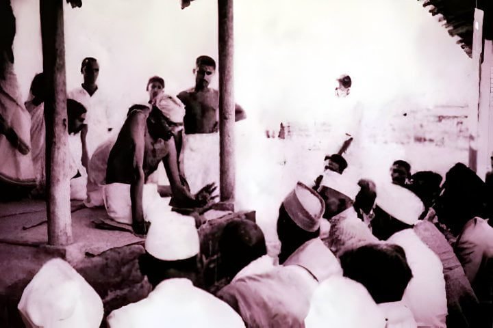 Mahatma Gandhi addressing a Congress party Rally